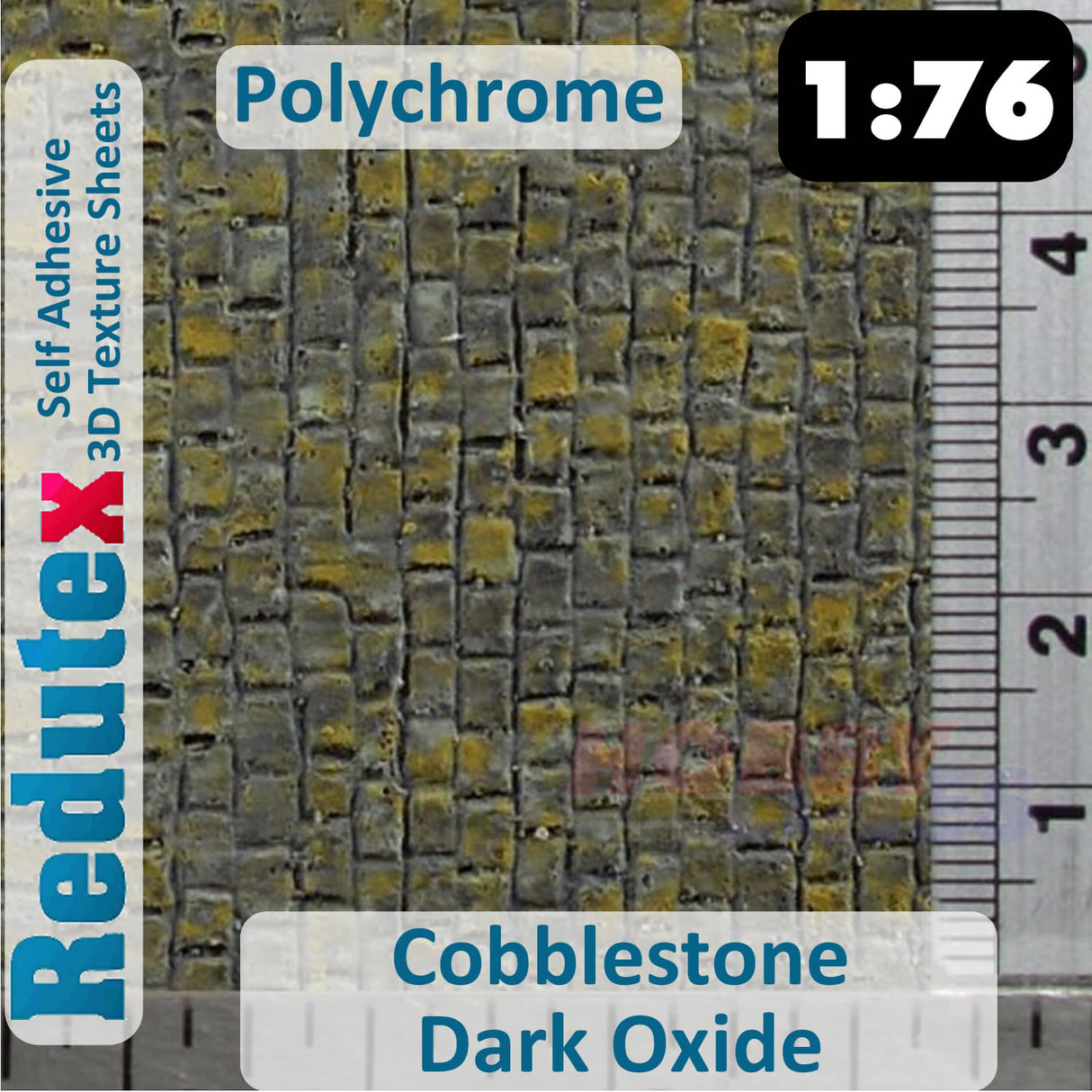 Redutex COBBLESTONE POLYCHROME Dark Oxide OO 3D Texture Sheets 076AD121