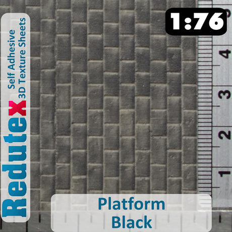 Redutex PLATFORM Black OO 3DFlexible Texture Sheet Self Adhesive 076CL112