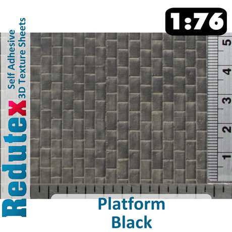 Redutex PLATFORM Black OO 3DFlexible Texture Sheet Self Adhesive 076CL112