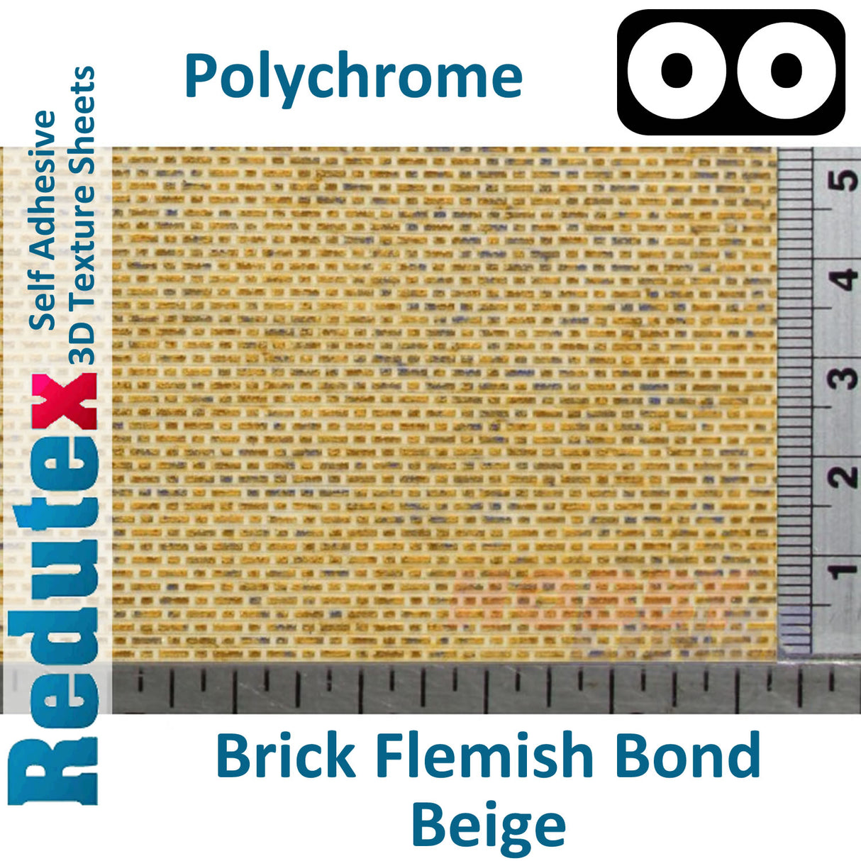 Redutex BRICK FLEMISH BOND Polychrome Beige OO 1:76 3D Texture Sheet 076LD321