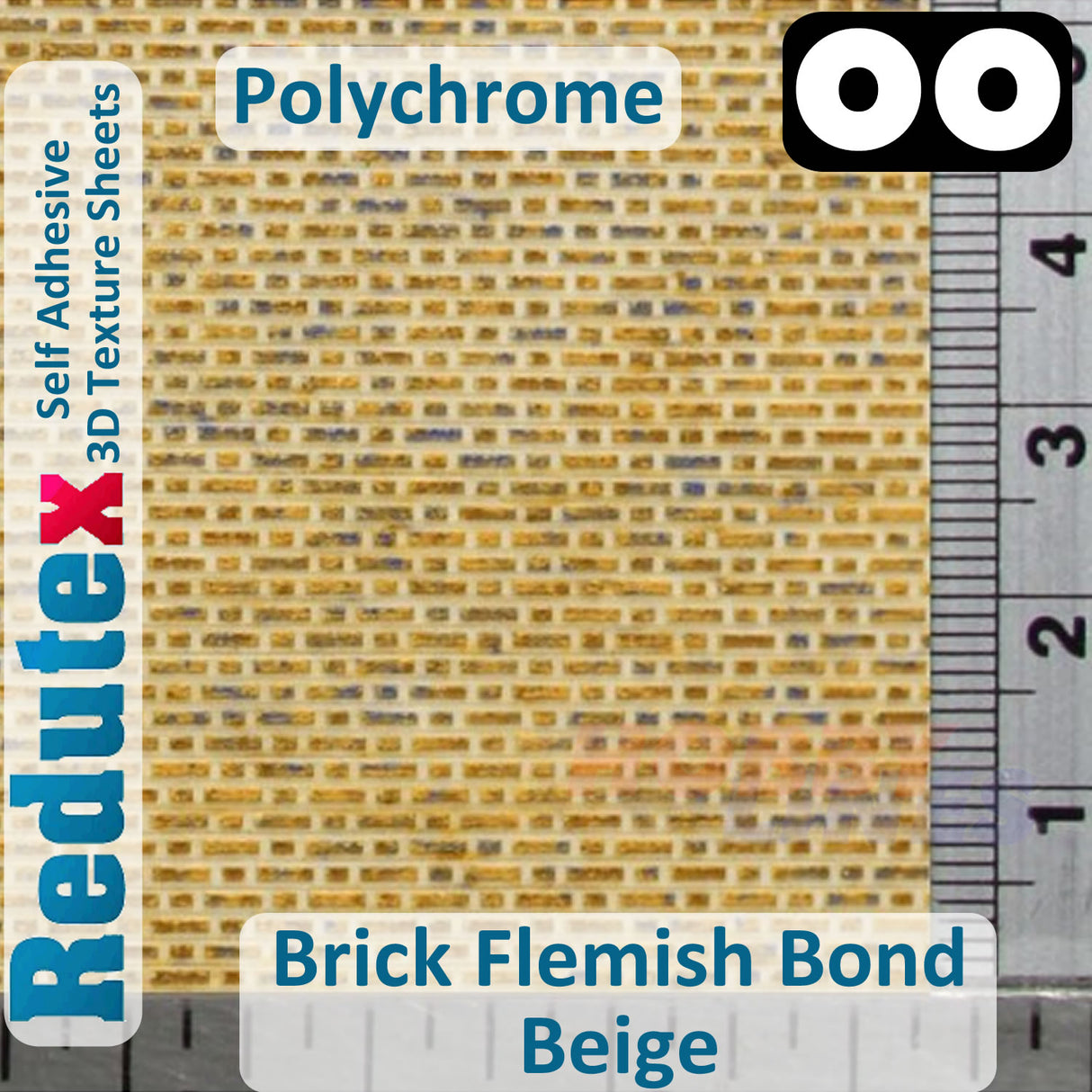 Redutex BRICK FLEMISH BOND Polychrome Beige OO 1:76 3D Texture Sheet 076LD321