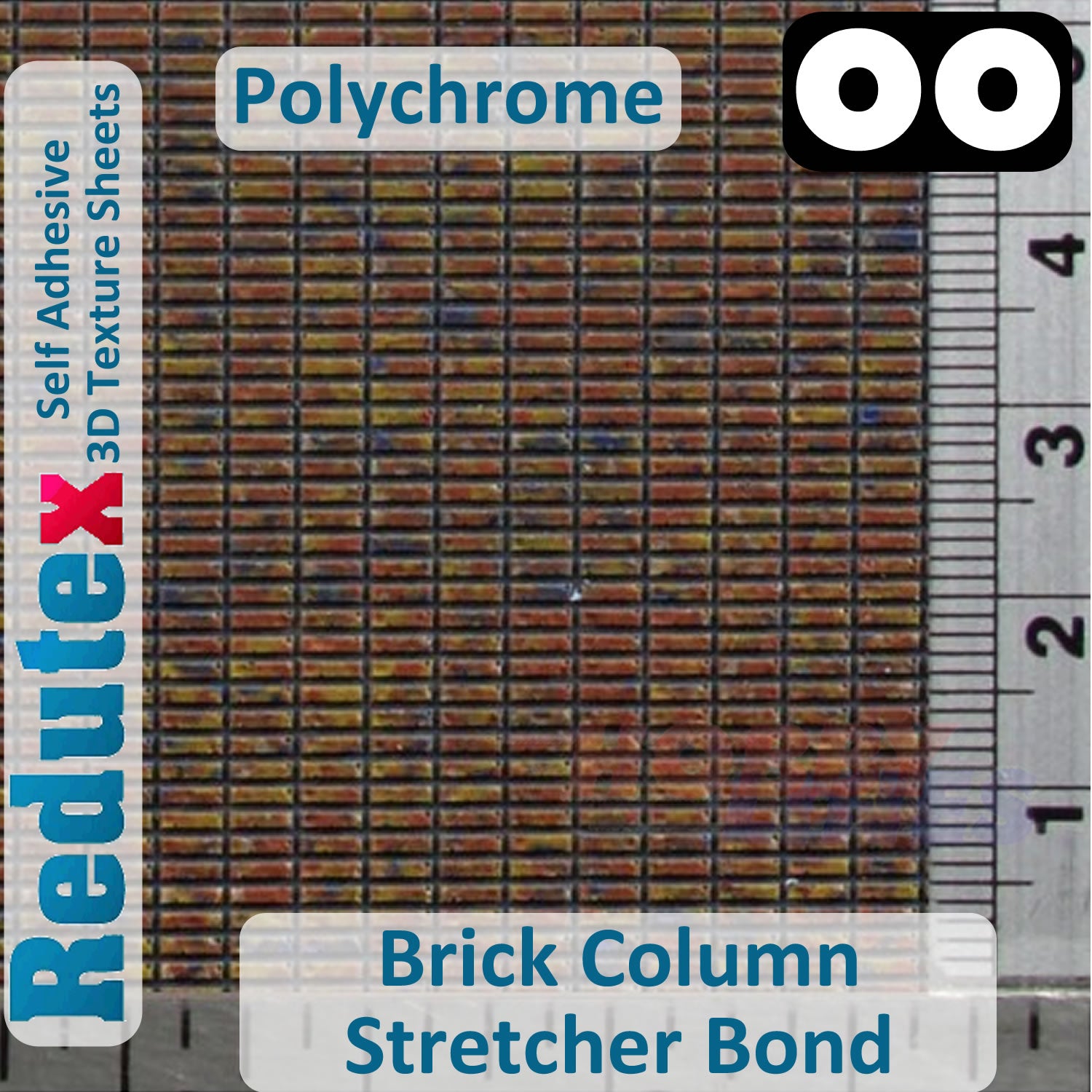 Redutex BRICK COLUMN STRETCHER SOGA Red Polychrome OO 3D Texture Sheets 076LD423