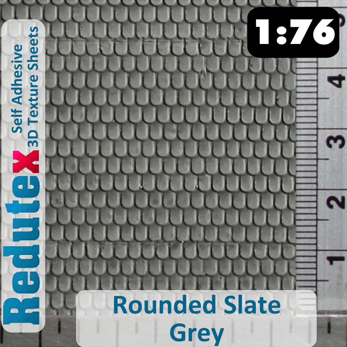 Redutex ROUNDED SLATE Grey 1:76 OO 3D Self Adhesive Texture Sheet