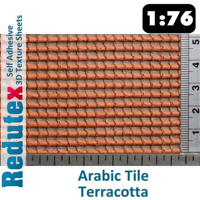 Redutex ARABIC TILE Terracotta 1:76 OO 3D Self Adhesive Texture Sheet