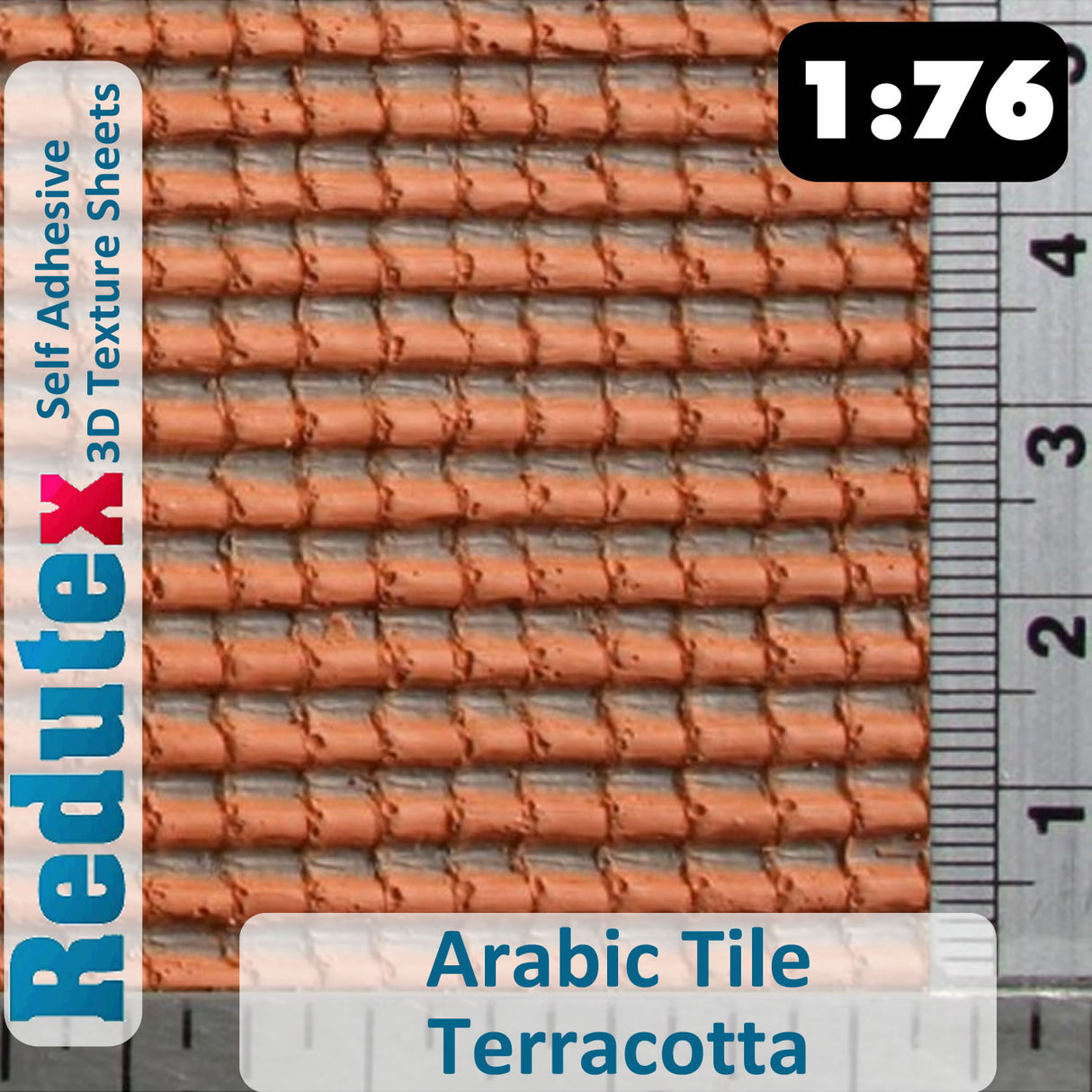 Redutex ARABIC TILE Terracotta 1:76 OO 3D Self Adhesive Texture Sheet