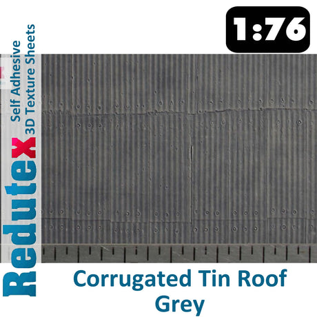Redutex CORRUGATED ROOFING Horizontal 1:76 OO 3D Self Adhesive Texture Sheet