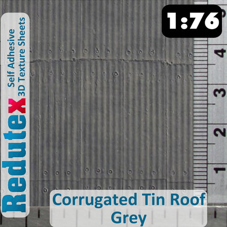 Redutex CORRUGATED ROOFING Horizontal 1:76 OO 3D Self Adhesive Texture Sheet