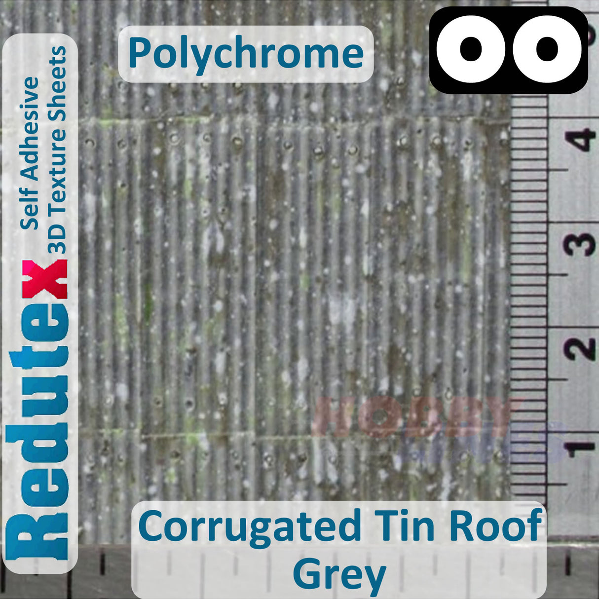 Redutex CORRUGATED TIN ROOF POLYCHROME Grey OO 3D Texture Sheets 076TI121