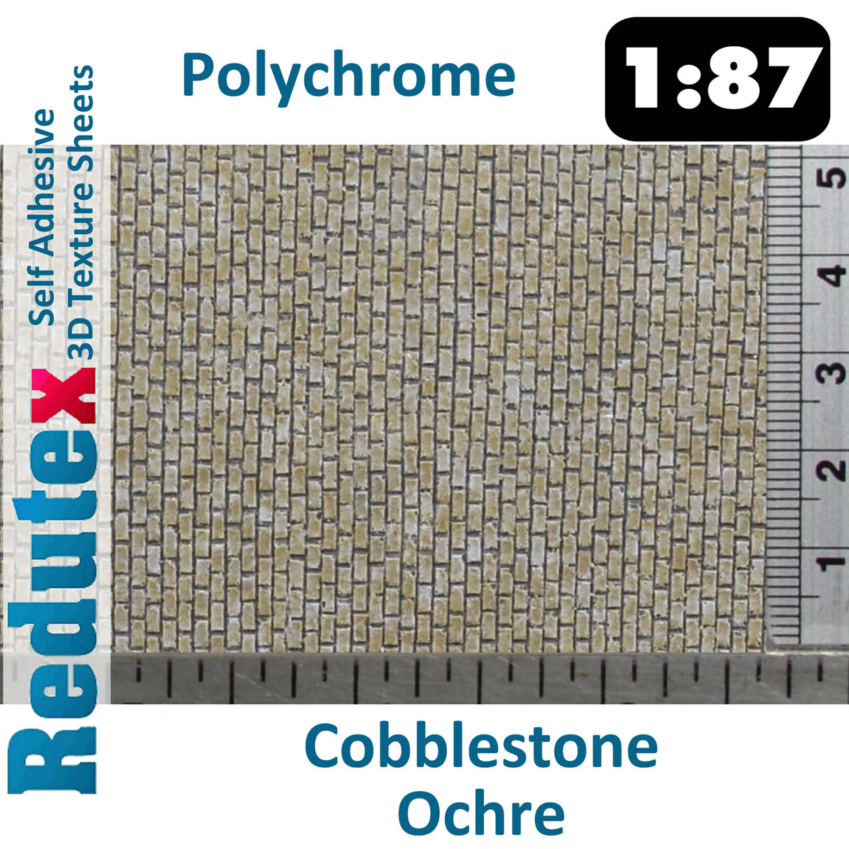 Redutex COBBLESTONE Ochre POLYCHROME 1:87 HO 3D Self Adhesive Texture Sheet