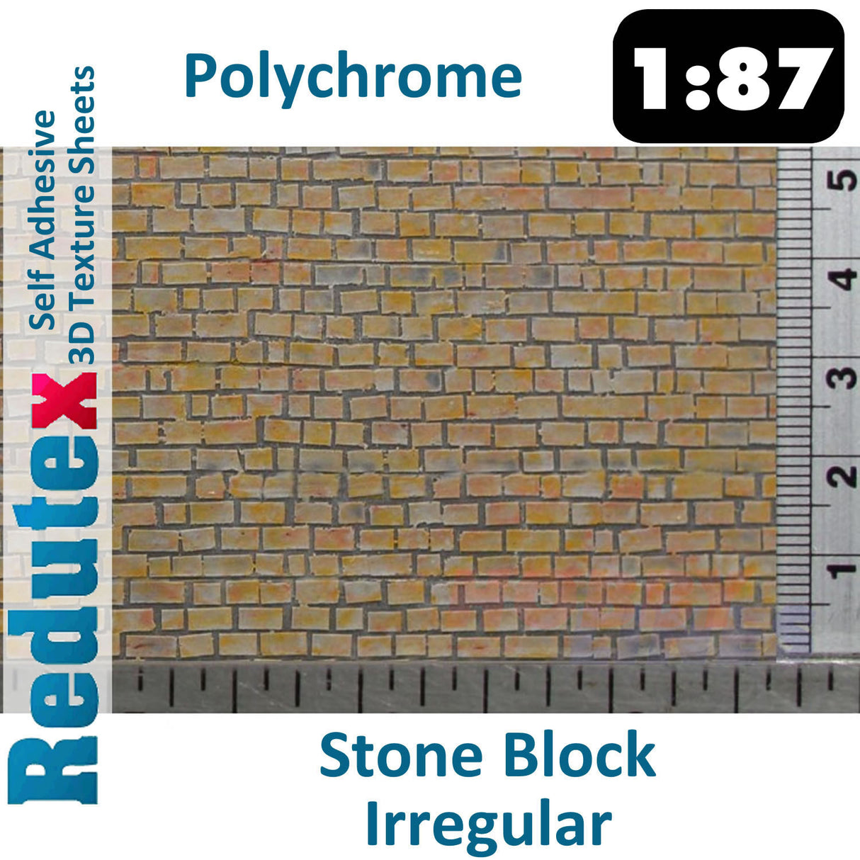 Redutex STONE BLOCK IRREGULAR HO/OO Self Adhesive 3D Texture Sheets 087BF122