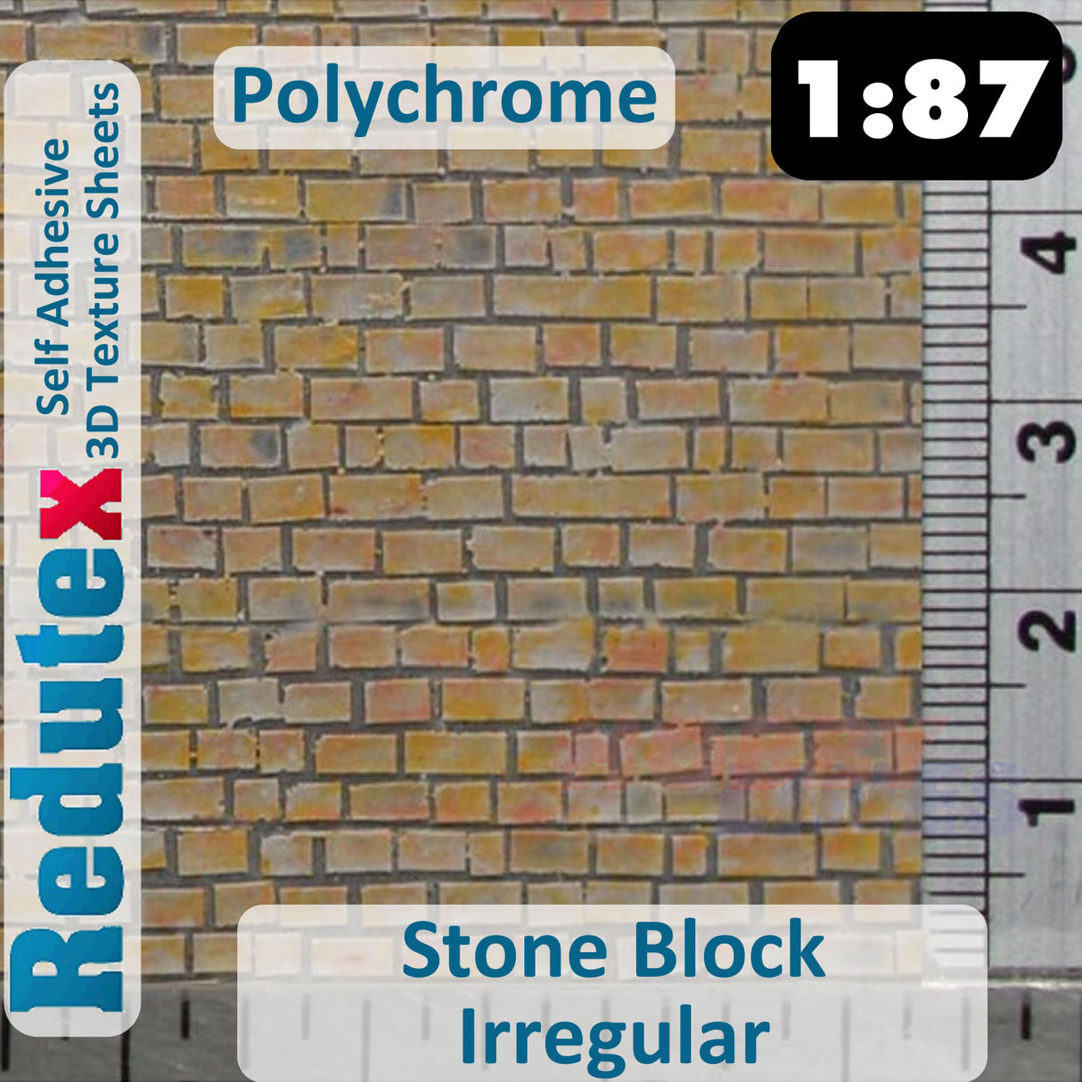 Redutex STONE BLOCK IRREGULAR HO/OO Self Adhesive 3D Texture Sheets 087BF122