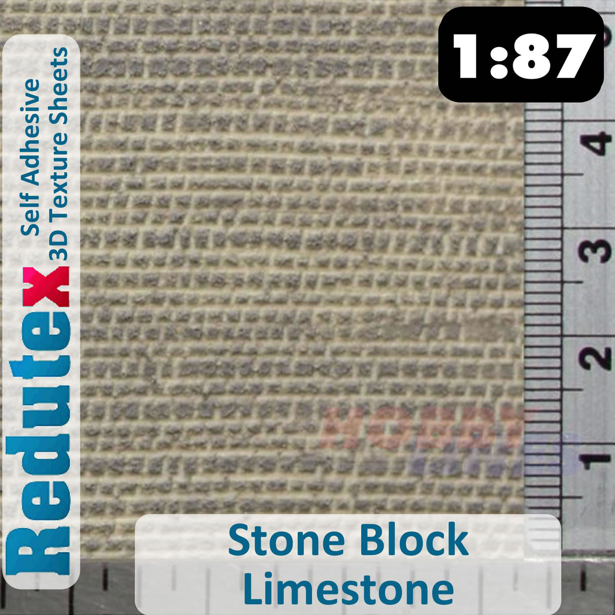 Redutex STONE BLOCK LIMESTONE LtGrey HO 3D Self Adhesive Texture Sheets 087BS111