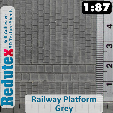 Redutex RAILWAY PLATFORM HO 3D Flexible Texture Sheet Self Adhesive 087CC311