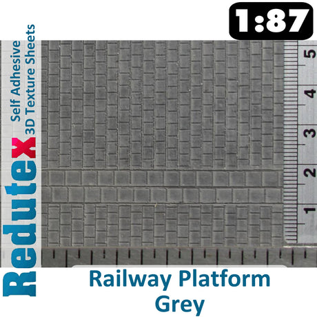 Redutex RAILWAY PLATFORM HO 3D Flexible Texture Sheet Self Adhesive 087CC311