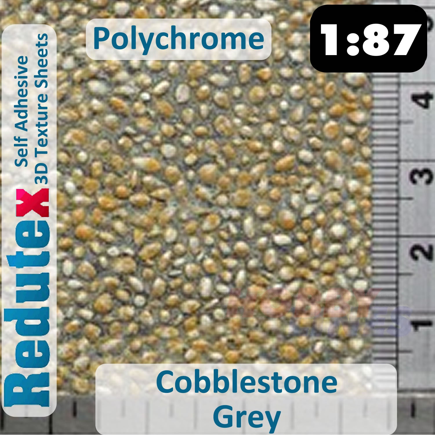 Redutex COBBLESTONE Grey Polychrome HO/OO 3D Texture Sheets 087CR121