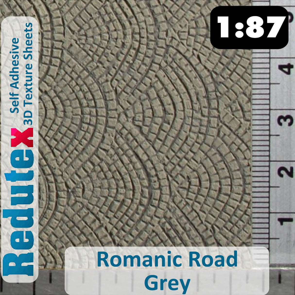 Redutex ROMANIC ROAD Grey STANDARD 1:87 HO 3D Self Adhesive Texture Sheet