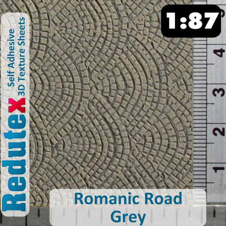 Redutex ROMANIC ROAD Grey STANDARD 1:87 HO 3D Self Adhesive Texture Sheet