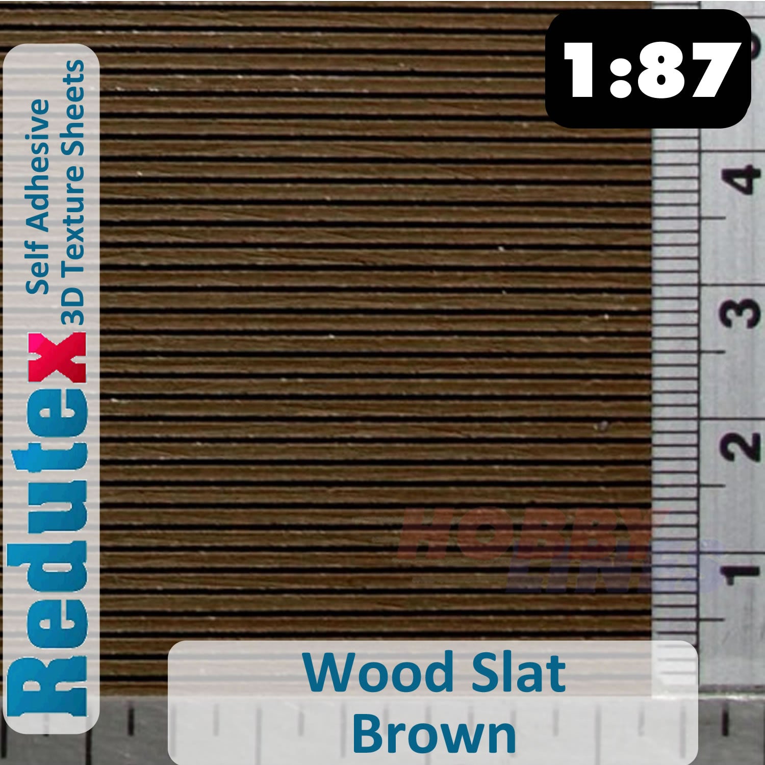 Redutex WOOD SLAT Brown HO/OO Self Adhesive 3D Texture Sheets 087LM112