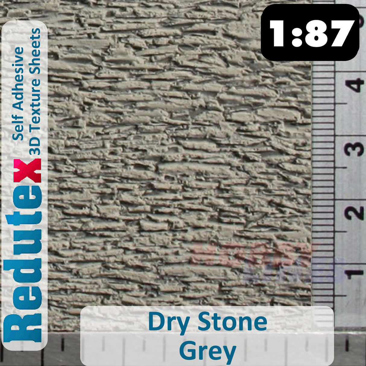 Redutex DRY STONE Grey OO/HO Self Adhesive 3D Texture Sheets 087PL111