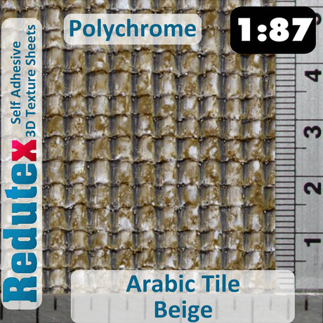 Redutex ARABIC TILE Beige POLYCHROME 1:87 HO 3D Self Adhesive Texture Sheet