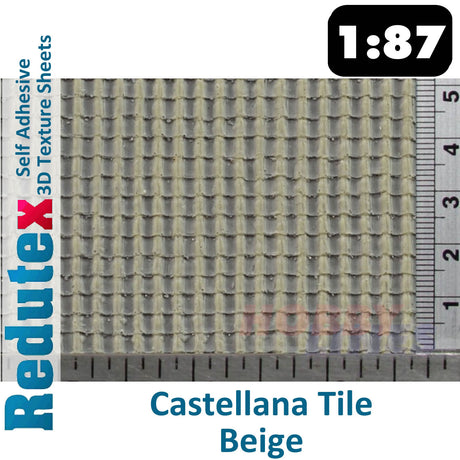 Redutex CASTELLANA TILE Beige HO/OO 3D Self Adhesive Texture Sheets 087TC111