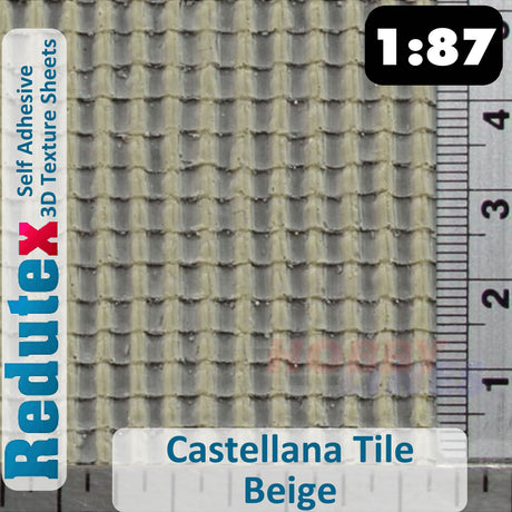Redutex CASTELLANA TILE Beige HO/OO 3D Self Adhesive Texture Sheets 087TC111