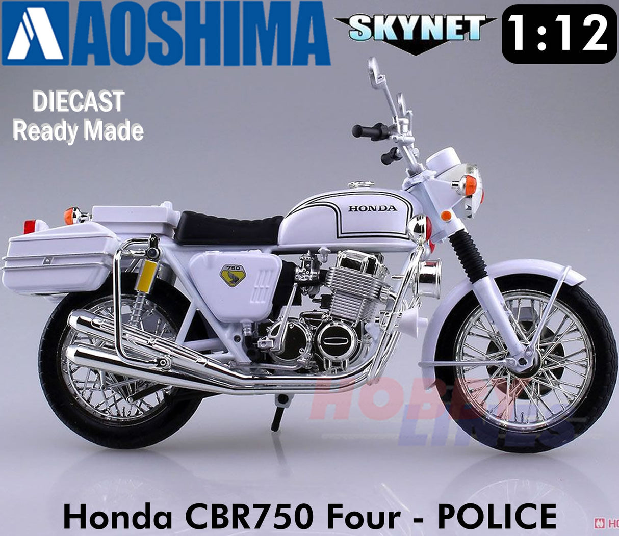 HONDA CB750 FOUR POLICE Motorcycle finished 1:12 Bike AOSHIMA SKYNET 10465