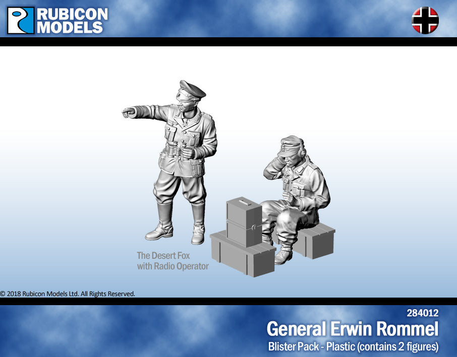 General Erwin Rommel Plastic Figures Model Kit 1:56 Rubicon Models 284012
