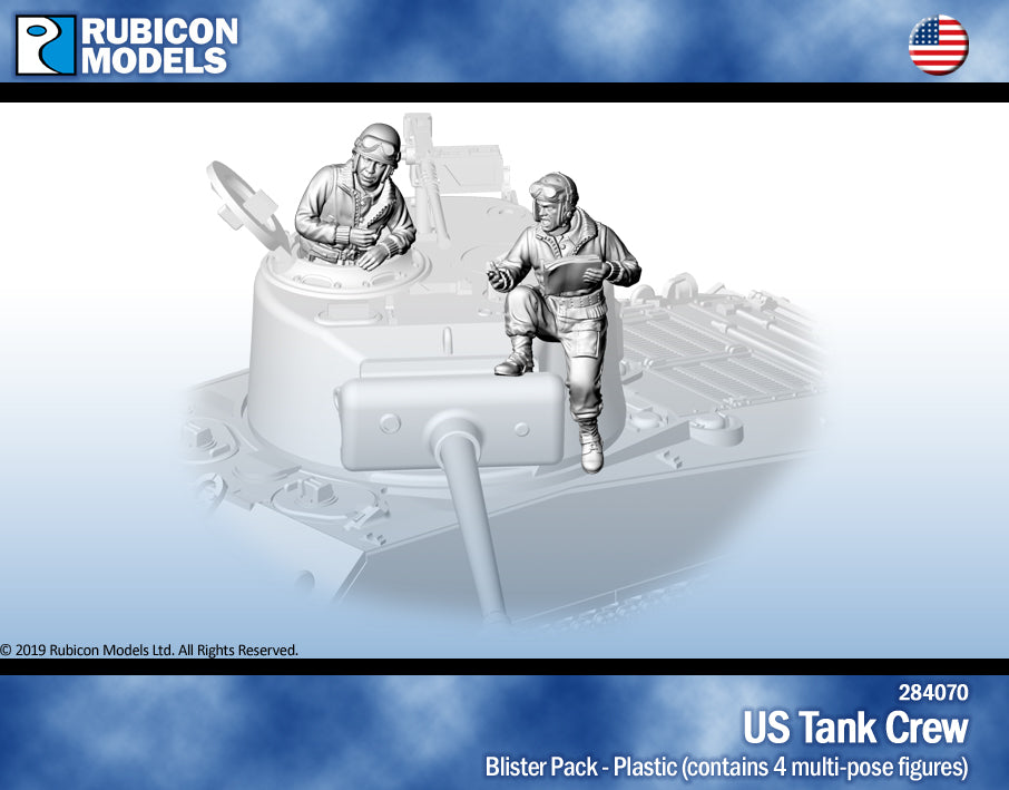 US Tank Crew Figures Plastic Model Kit 1:56 Rubicon Models 284070