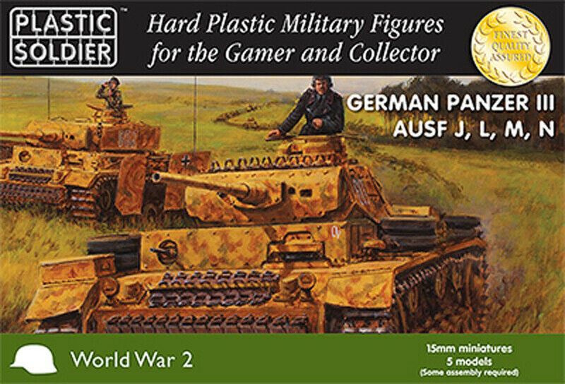 Plastic Soldier 15mm WW2V15010 German PANZER III AUSF J L M & N WW2