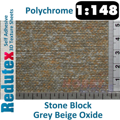 Redutex STONE BLOCK POLYCHROME Oxidised N 3D Flexible Texture Sheet 148BL124