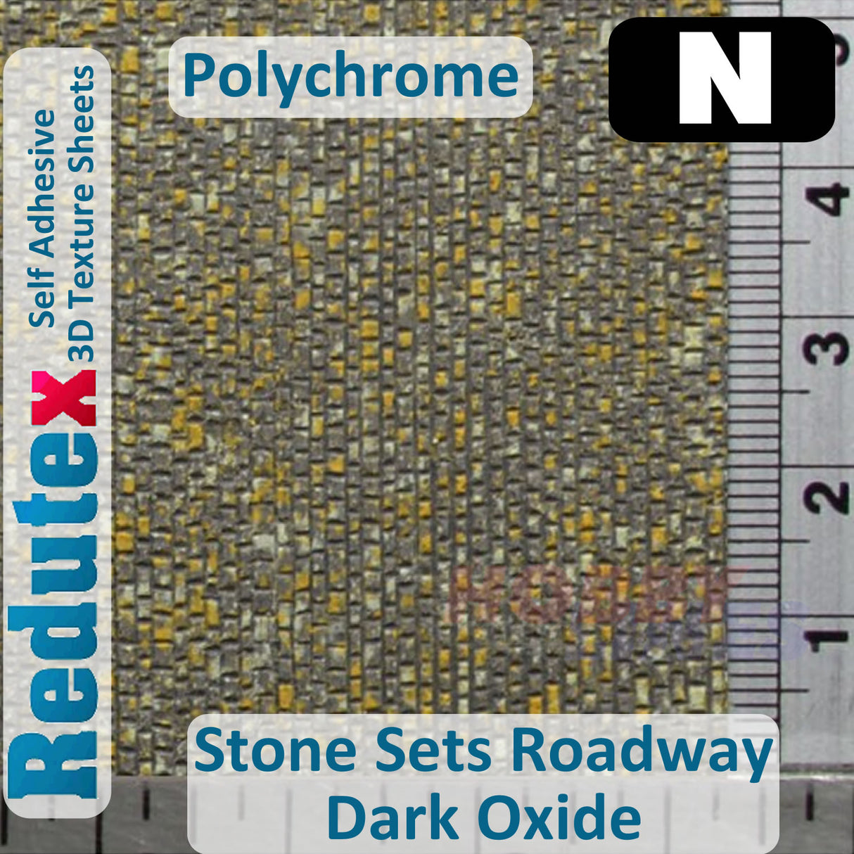Redutex STONE SETTS ROADWAY DarkOxide N Self Adhesive 3D Texture Sheets 148CF121