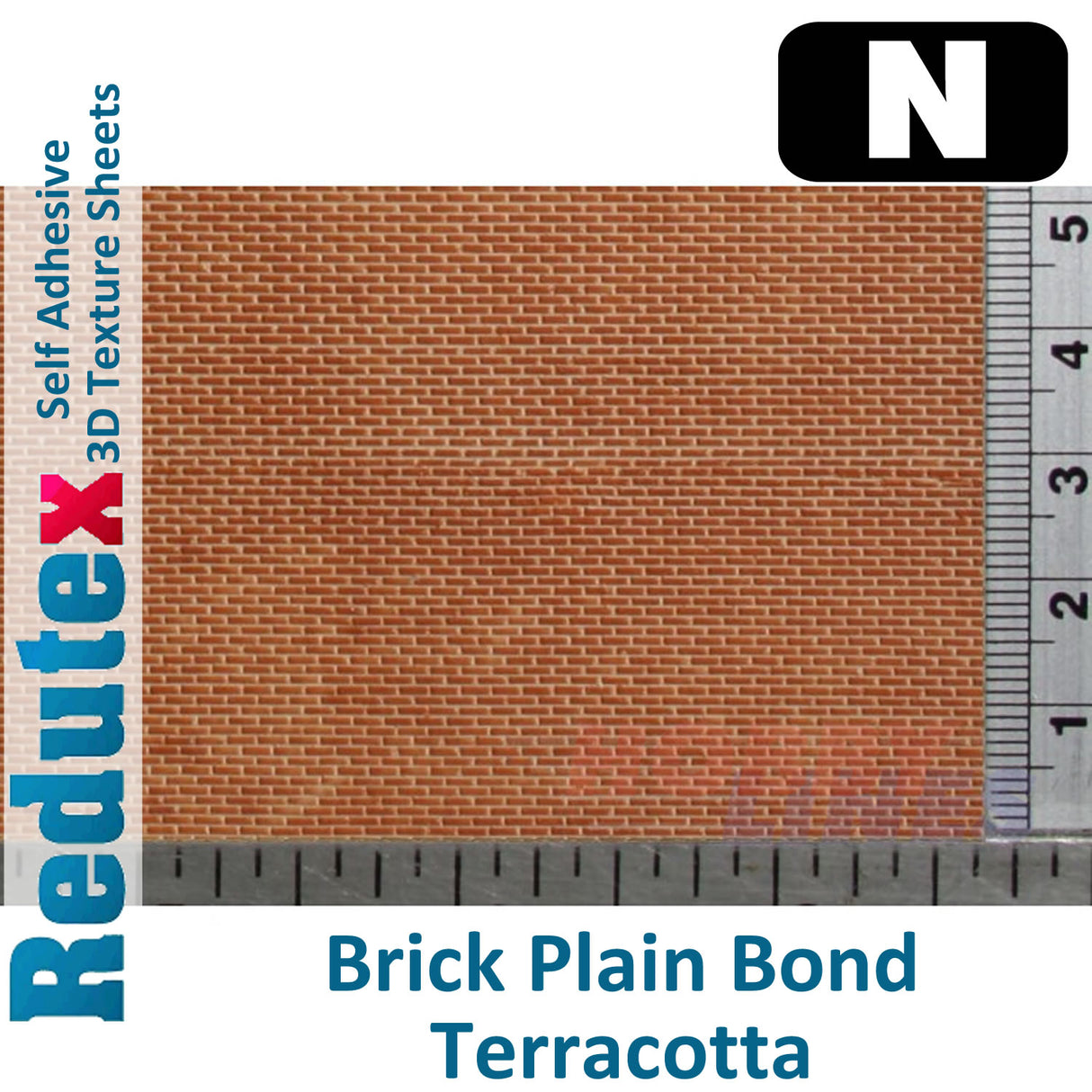 Redutex BRICK PLAIN BOND Terracotta N Self Adhesive 3D Texture Sheets 148LD112