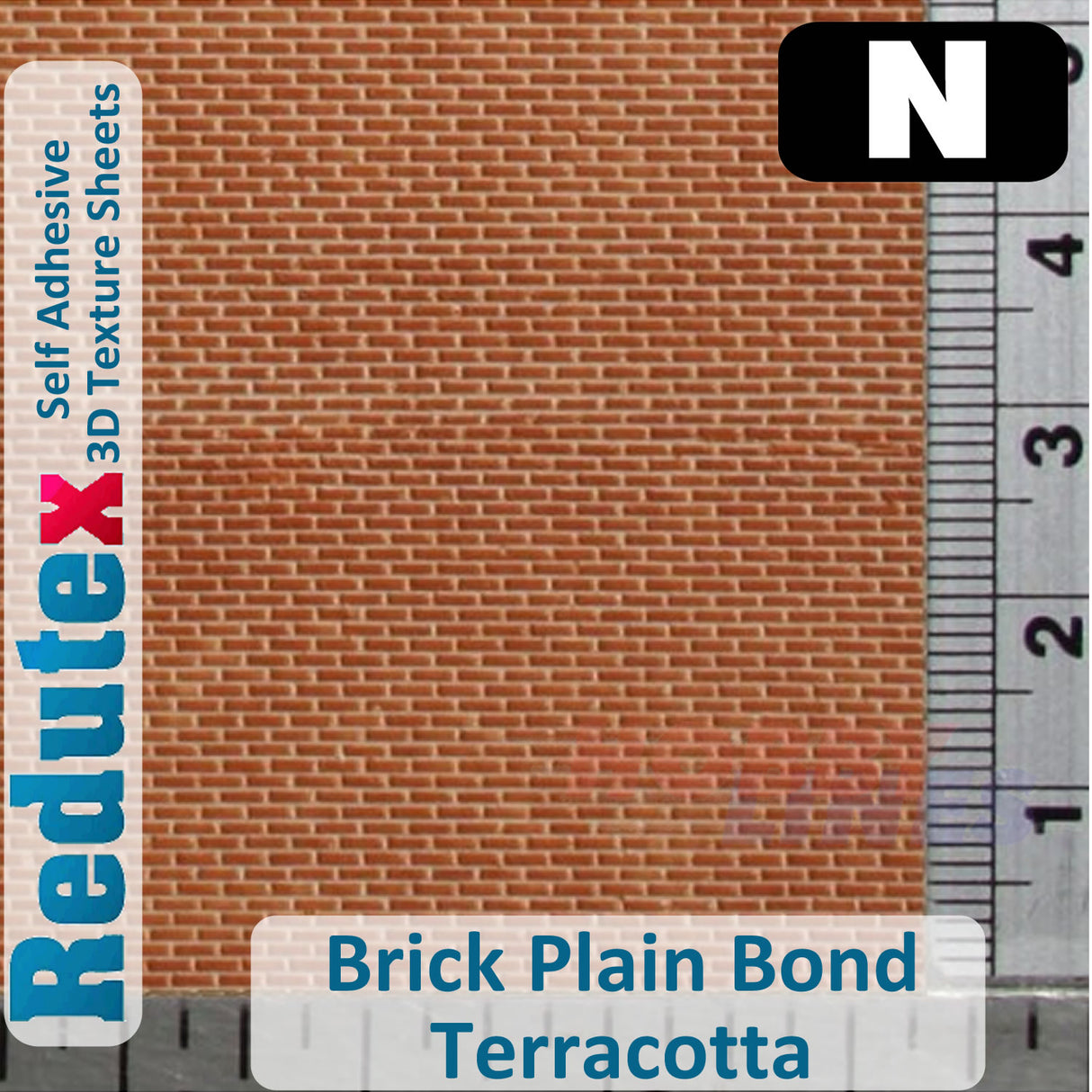 Redutex BRICK PLAIN BOND Terracotta N Self Adhesive 3D Texture Sheets 148LD112