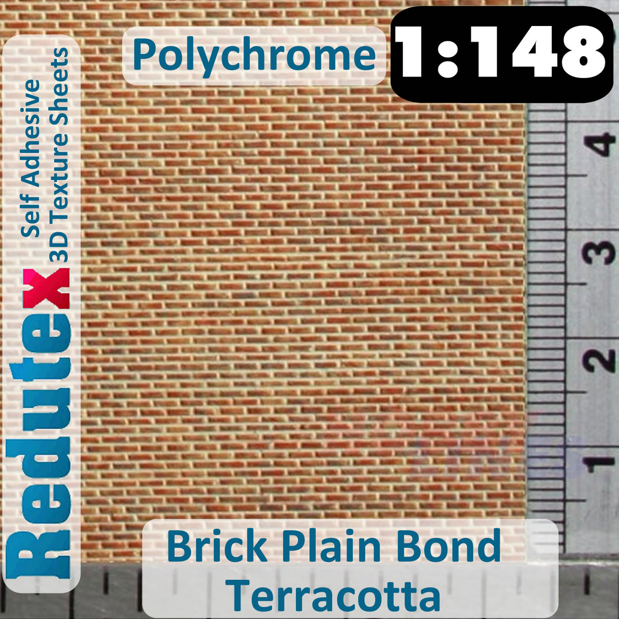 Redutex BRICK PLAIN POLYCHROME Terracotta N 3D Flexible Texture Sheet 148LD122