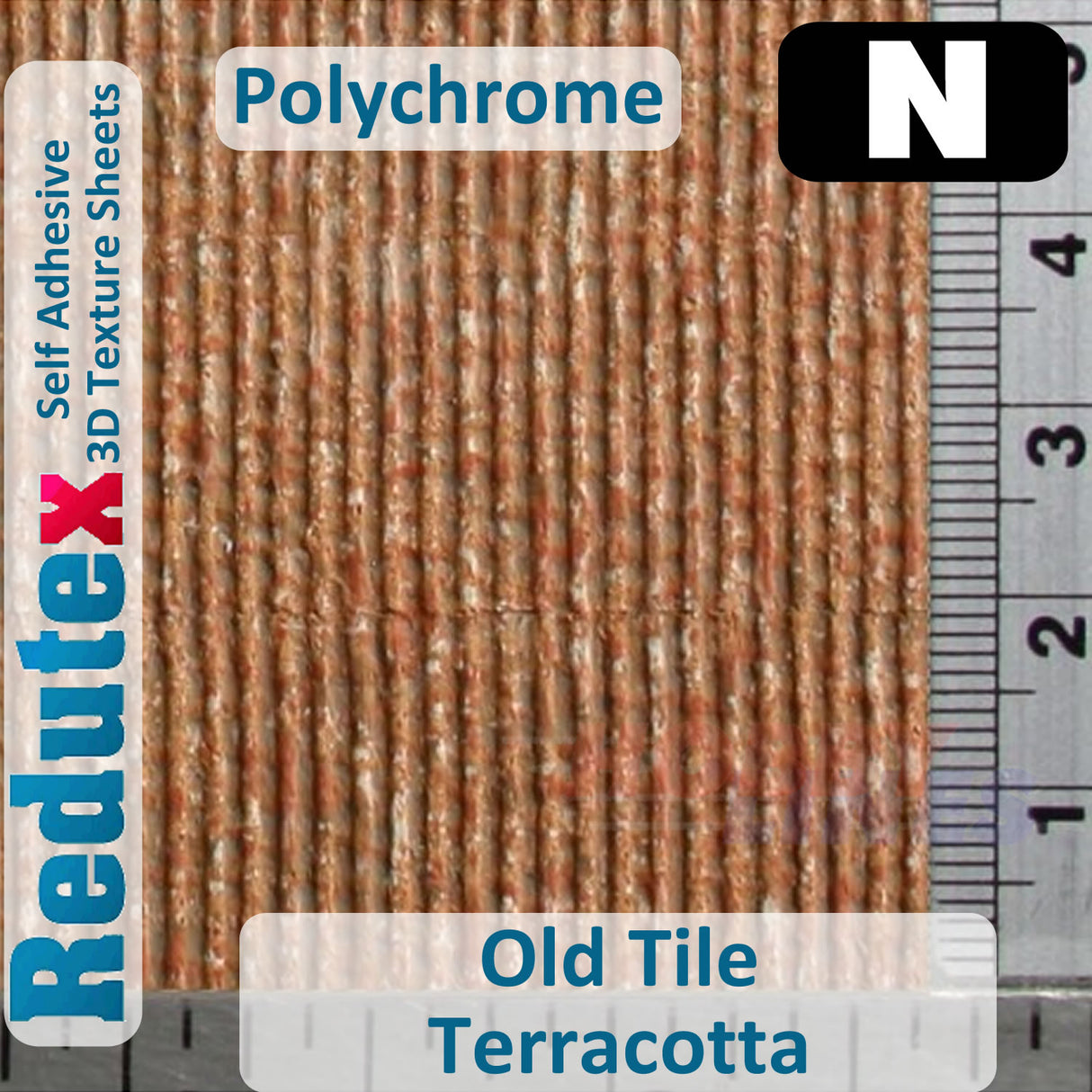 Redutex  OLD TILE POLYCHROME Terracotta N 3D Flexible Texture Sheet 148TV122