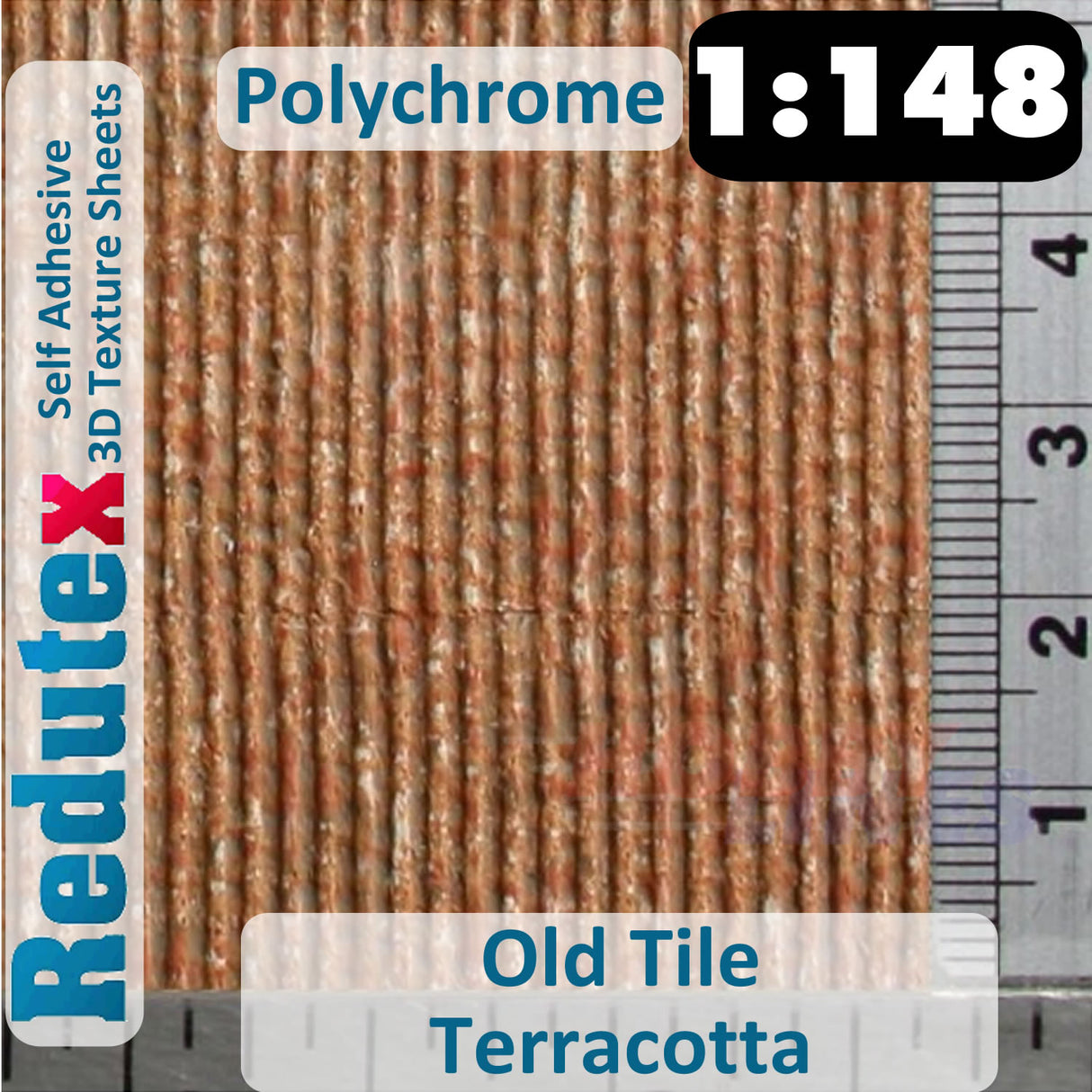 Redutex  OLD TILE POLYCHROME Terracotta N 3D Flexible Texture Sheet 148TV122