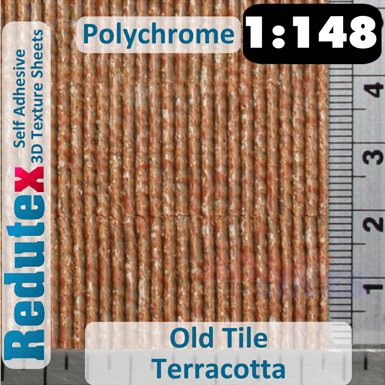 Redutex  OLD TILE POLYCHROME Terracotta N 3D Flexible Texture Sheet 148TV122