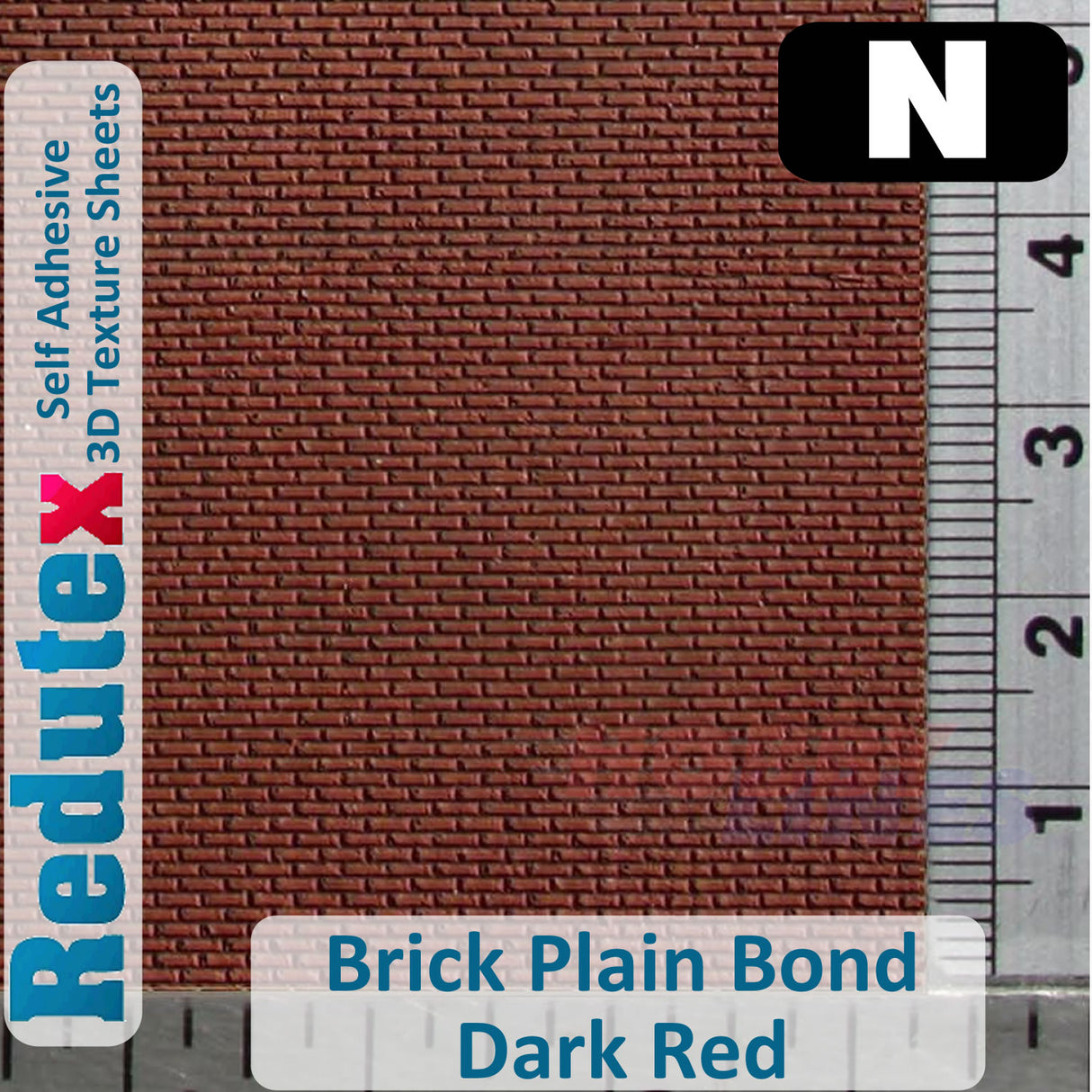 Redutex BRICK PLAIN BOND POLYCHROME Dk Red N 3D Flexible Texture Sheet 160LD113