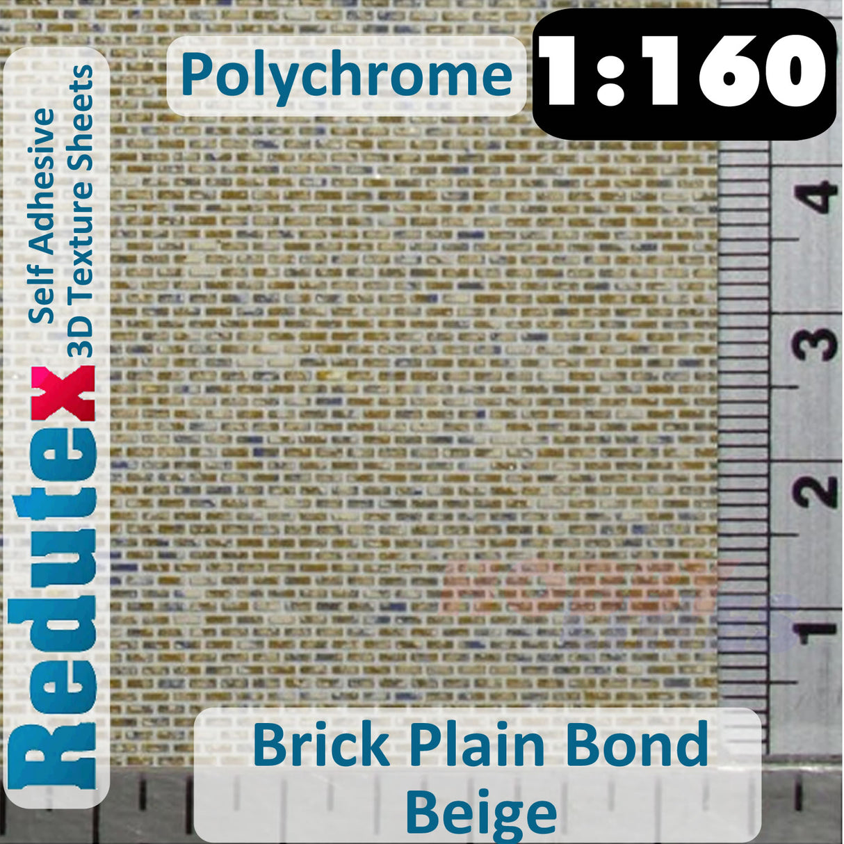 Redutex BRICK PLAIN BOND POLYCHROME Beige N 3D Flexible Texture Sheet 160LD121