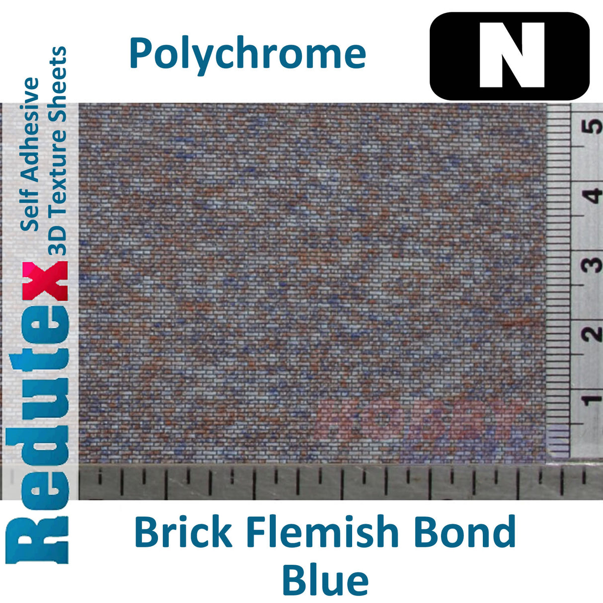Redutex BRICK PLAIN BOND POLYCHROME Blue N 3D Flexible Texture Sheet 160LD324