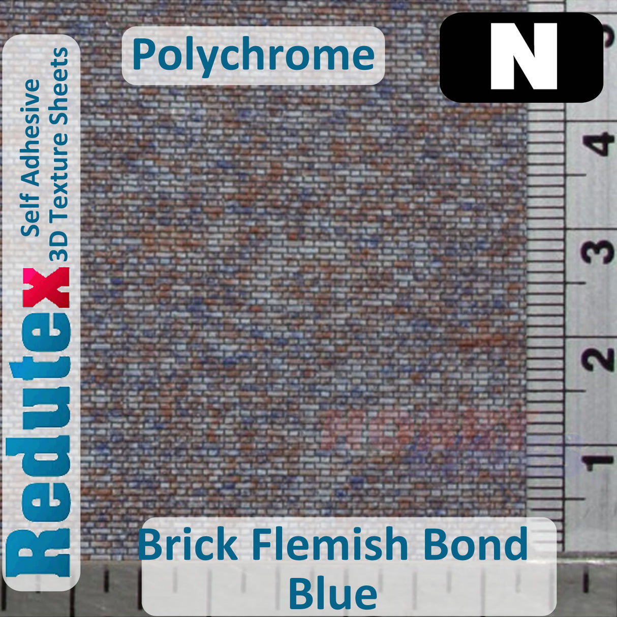 Redutex BRICK PLAIN BOND POLYCHROME Blue N 3D Flexible Texture Sheet 160LD324