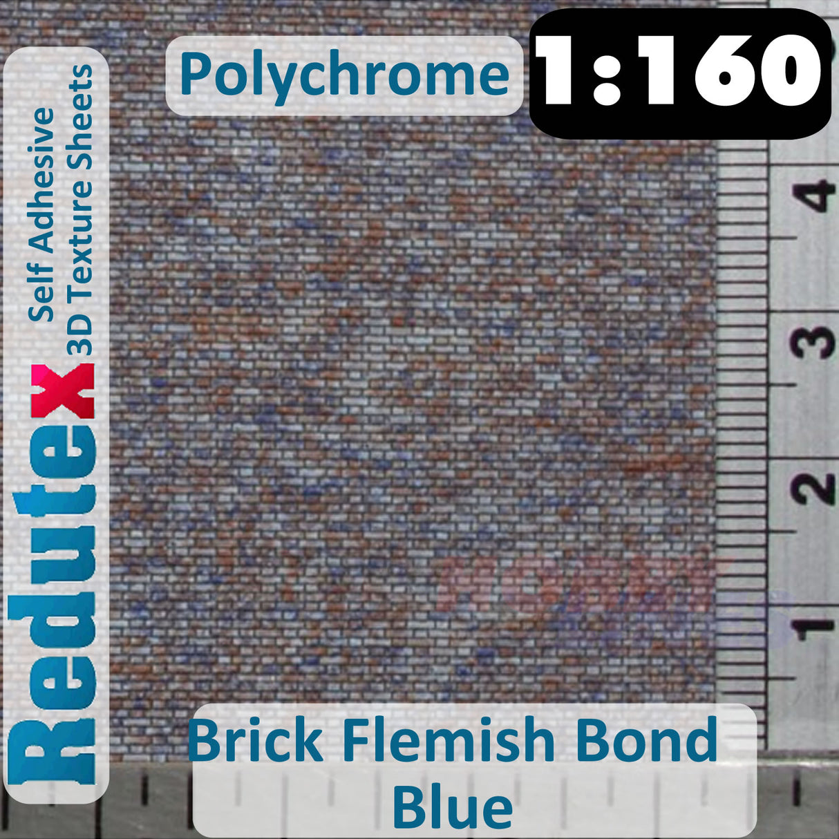 Redutex BRICK PLAIN BOND POLYCHROME Blue N 3D Flexible Texture Sheet 160LD324