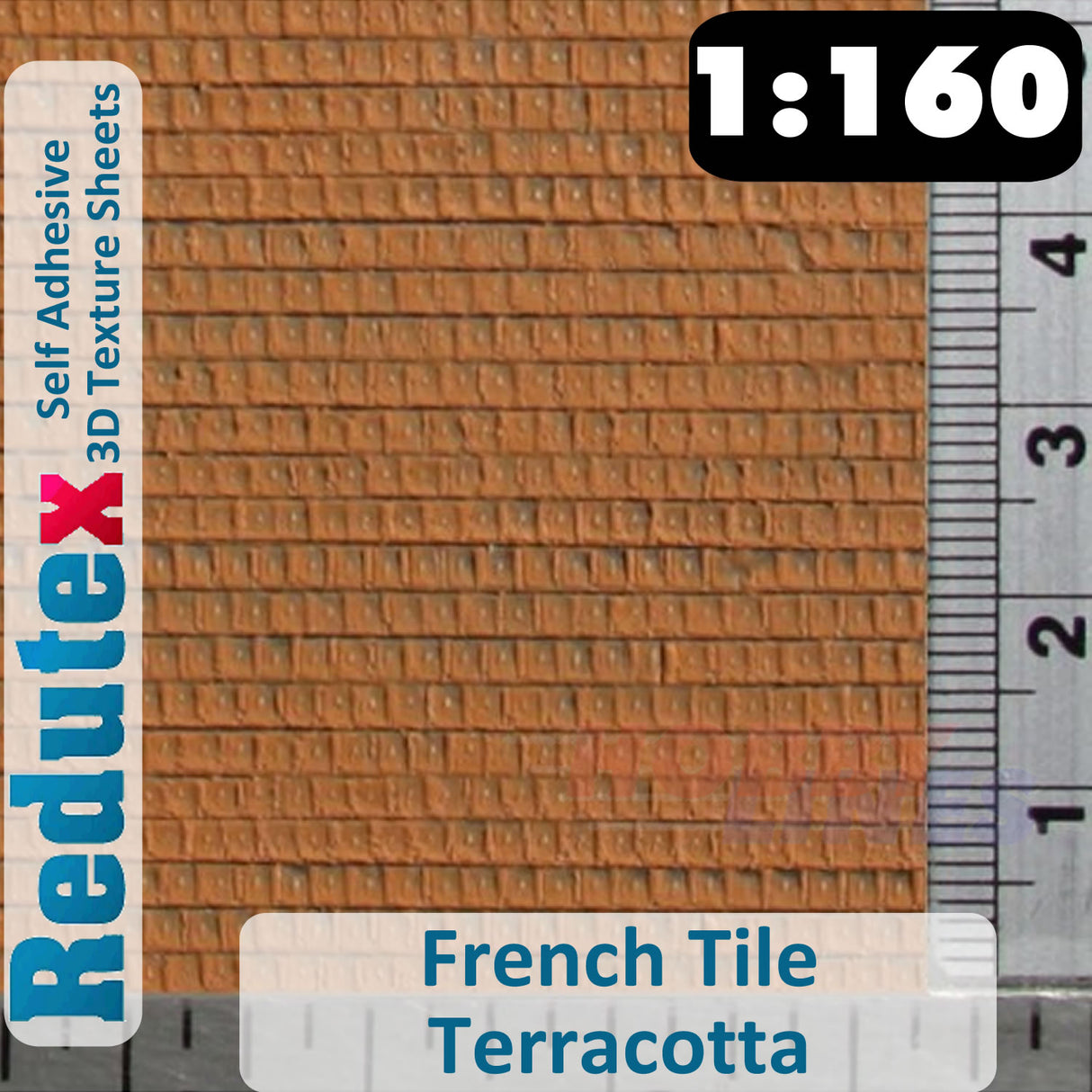 Redutex FRENCH TILE Terracotta N 3D Flexible Texture Building Sheet 160TF112
