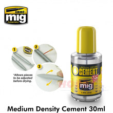 Load image into Gallery viewer, MEDIUM DENSITY CEMENT - SLOW DRY 30ml glue for plastic AMMO Mig Jimenez Mig2038
