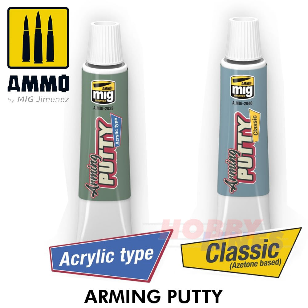 ARMING PUTTY Acrylic Type & Classic Cover Joints & Defects AMMO By Mig Jimenez
