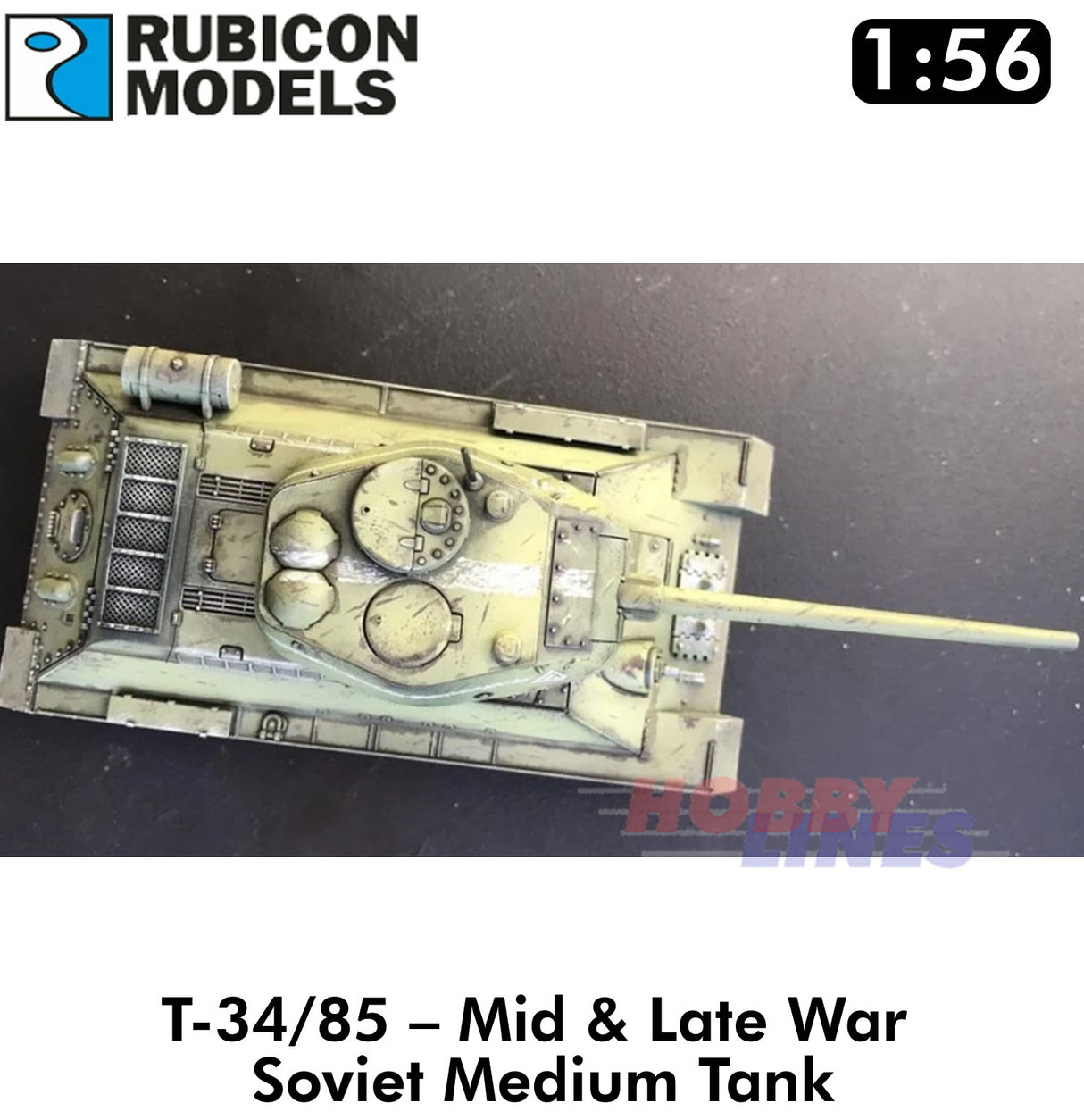 Soviet Medium Tank T-34/85 WWII Plastic Model Kit 1:56 Rubicon Models 280021