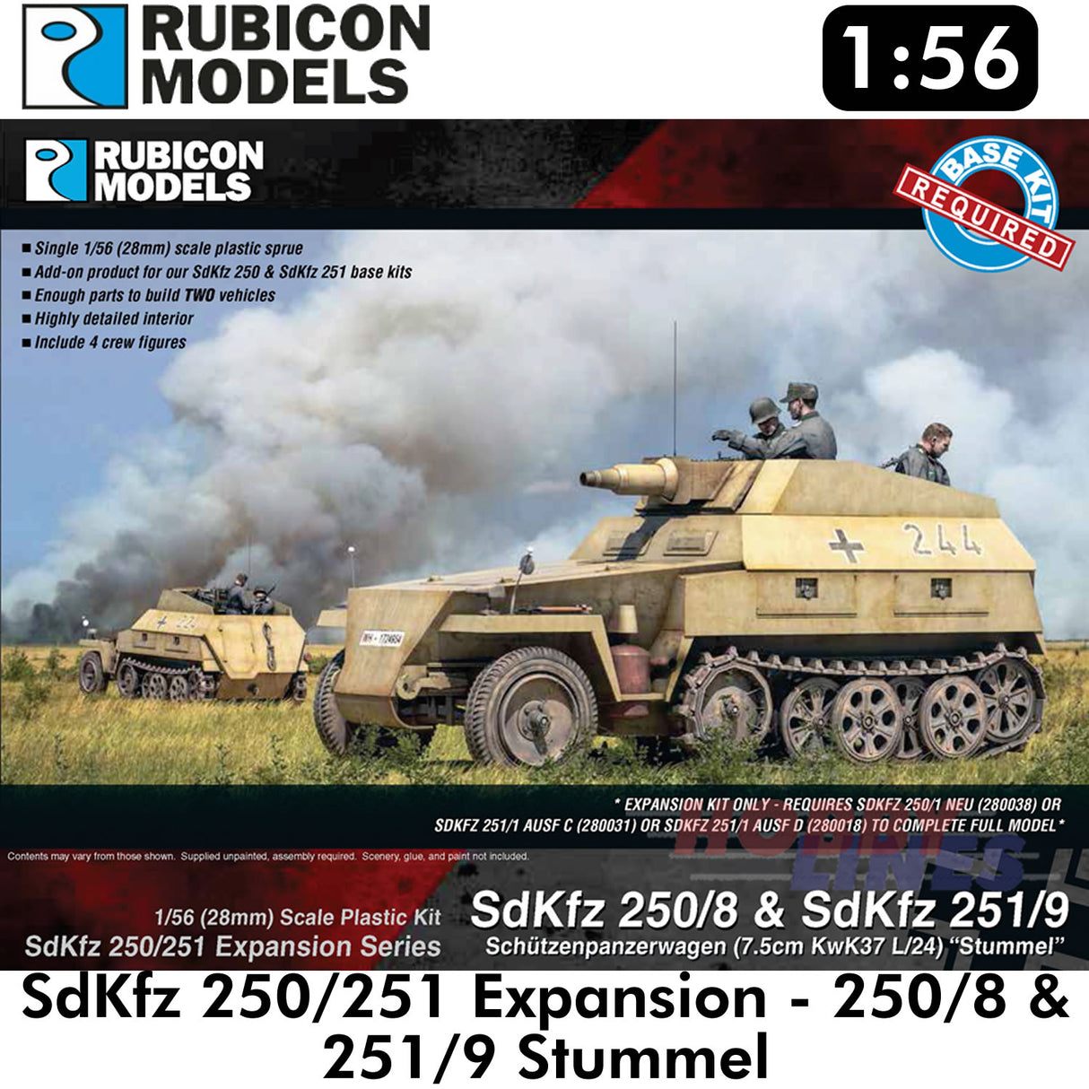 SdKfz 250/251 Expansion Set- 250/8 & 251/9 Stummel 1:56 Rubicon Models 280044