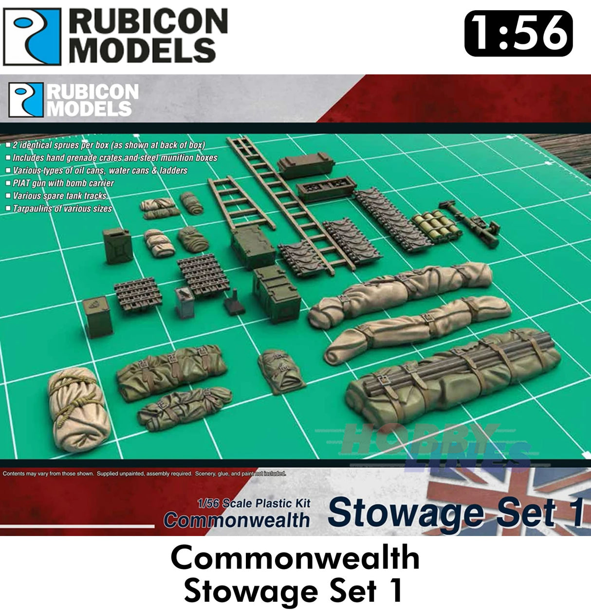 COMMONWEALTH STOWAGE SET 1 Diorama Plastic Model Kit 1:56 Rubicon Models 280089