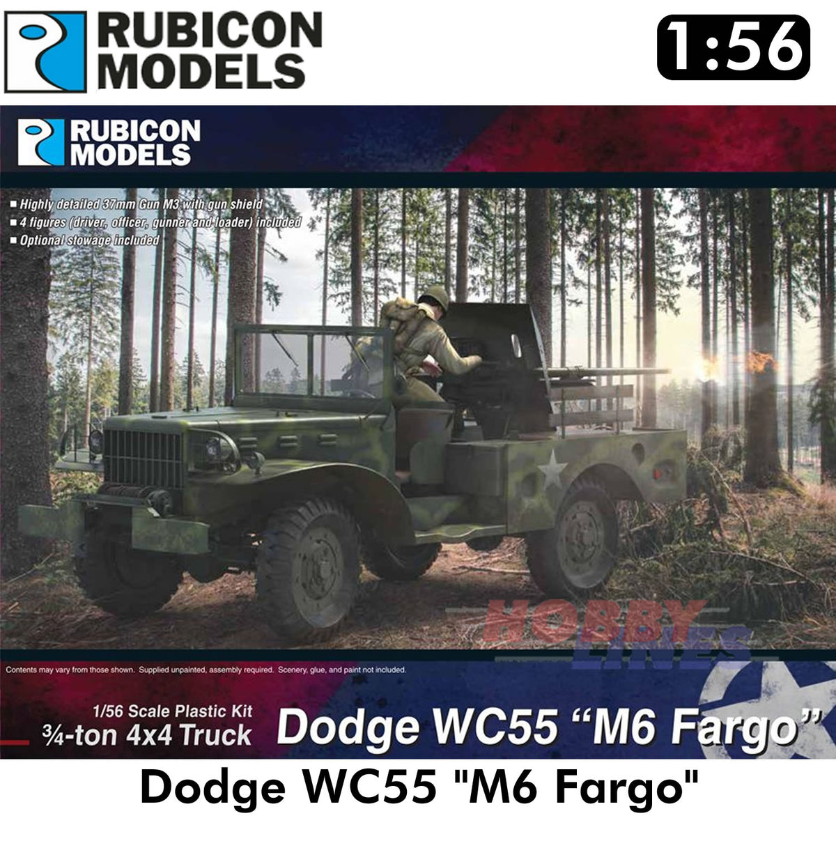 Dodge WC55 "M6 Fargo" Light Military Truck WWII 4x4 1:56 Rubicon Models 280102